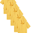Yellow (5-Pack) 8 5-Pack School Uniform Tagless Polo Tshirt for Little Boys & Big Boys